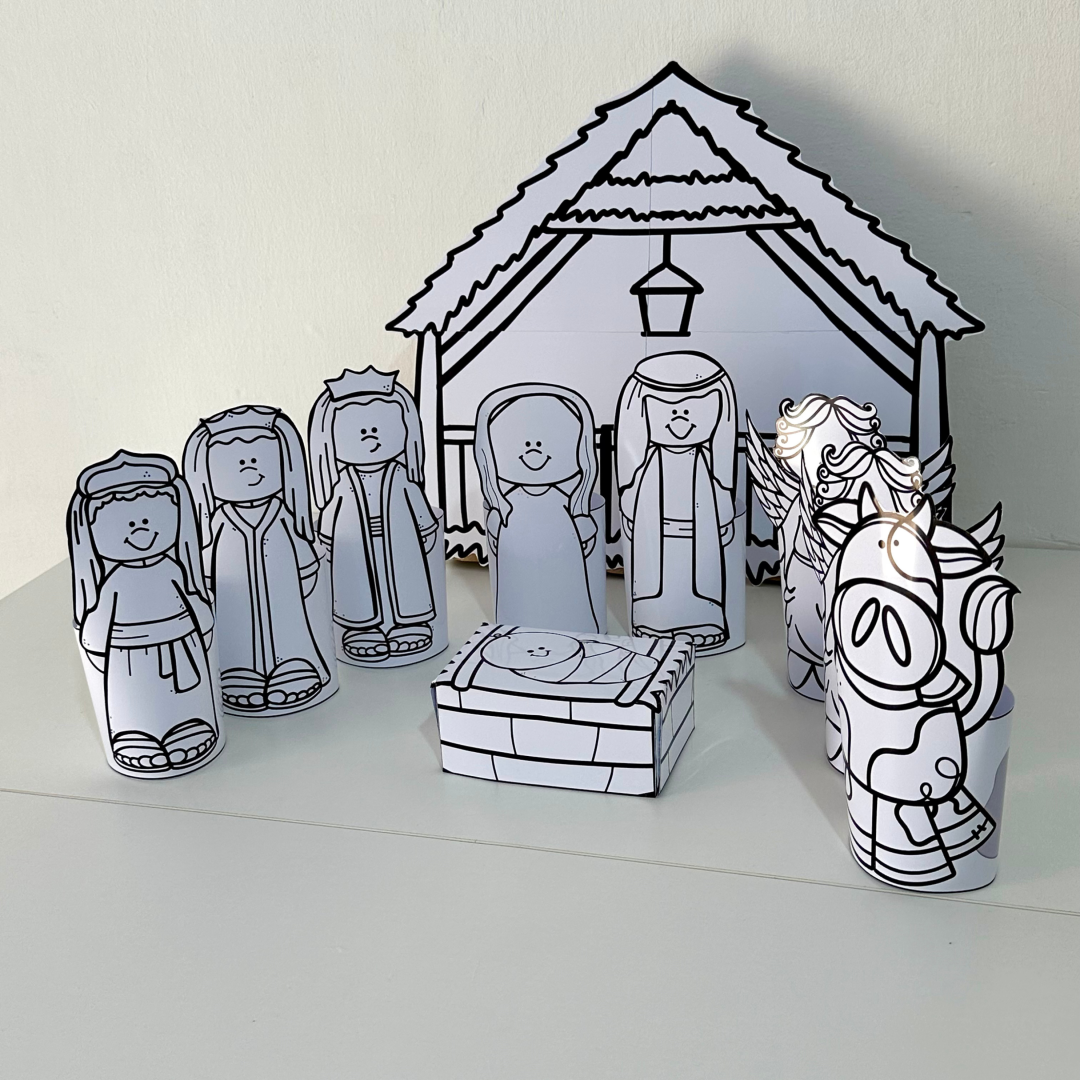 Presépio de Mesa 3D- Para Colorir