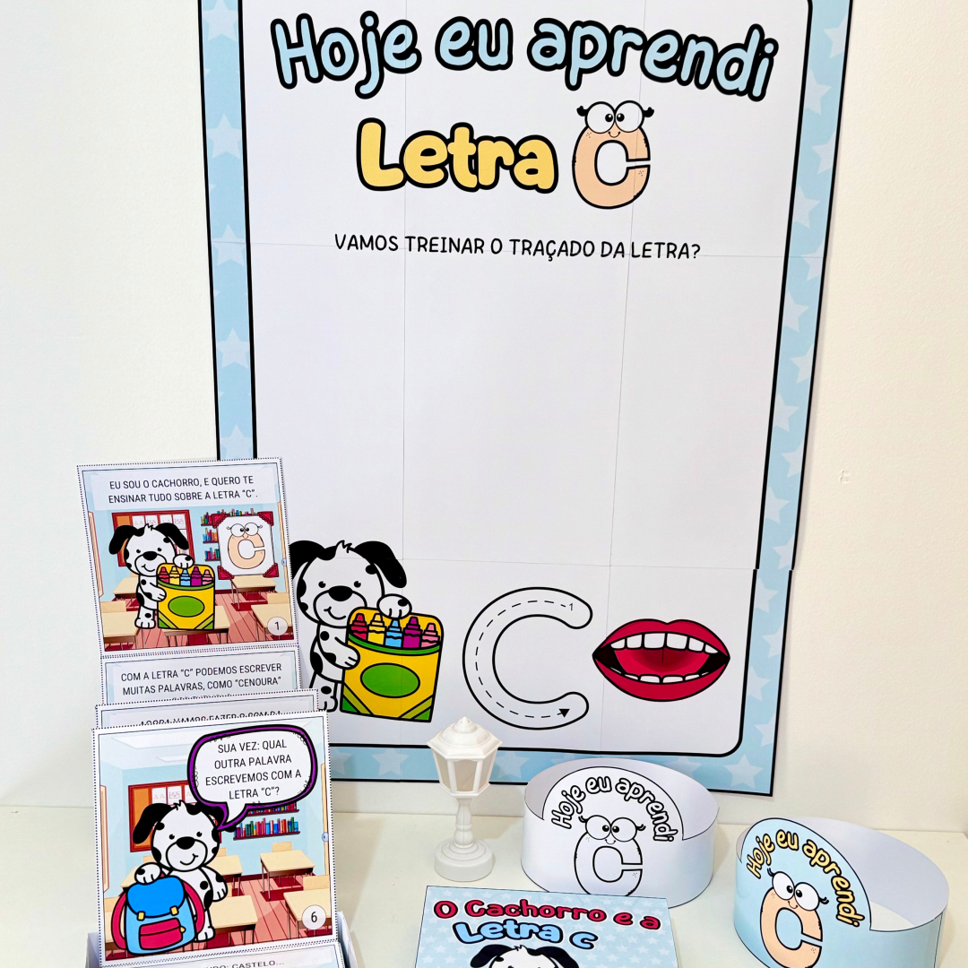 História na Caixa e Cartaz Letra C