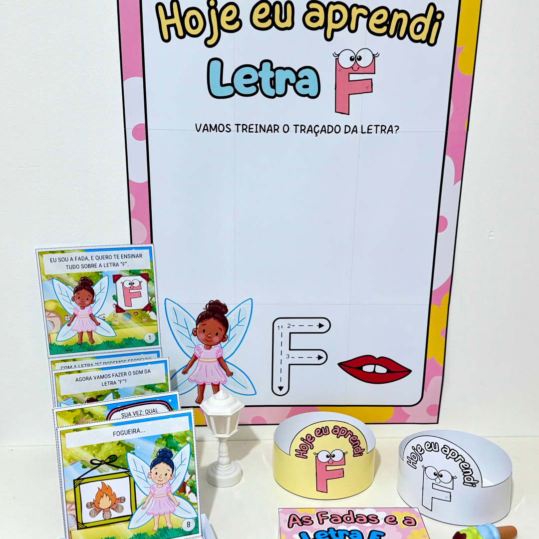 História na Caixa e Cartaz Letra F