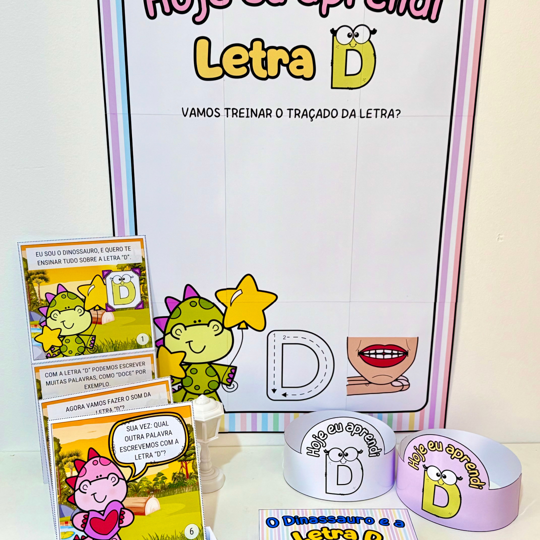 História na Caixa e Cartaz Letra D