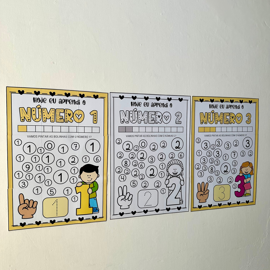 Cartaz Numerais de 1 a 10