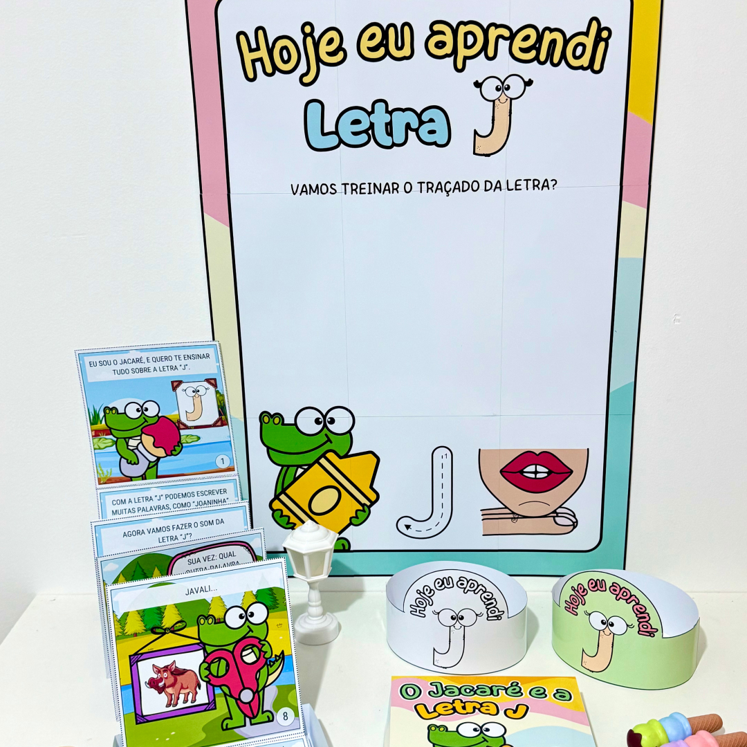 História na Caixa e Cartaz Letra J