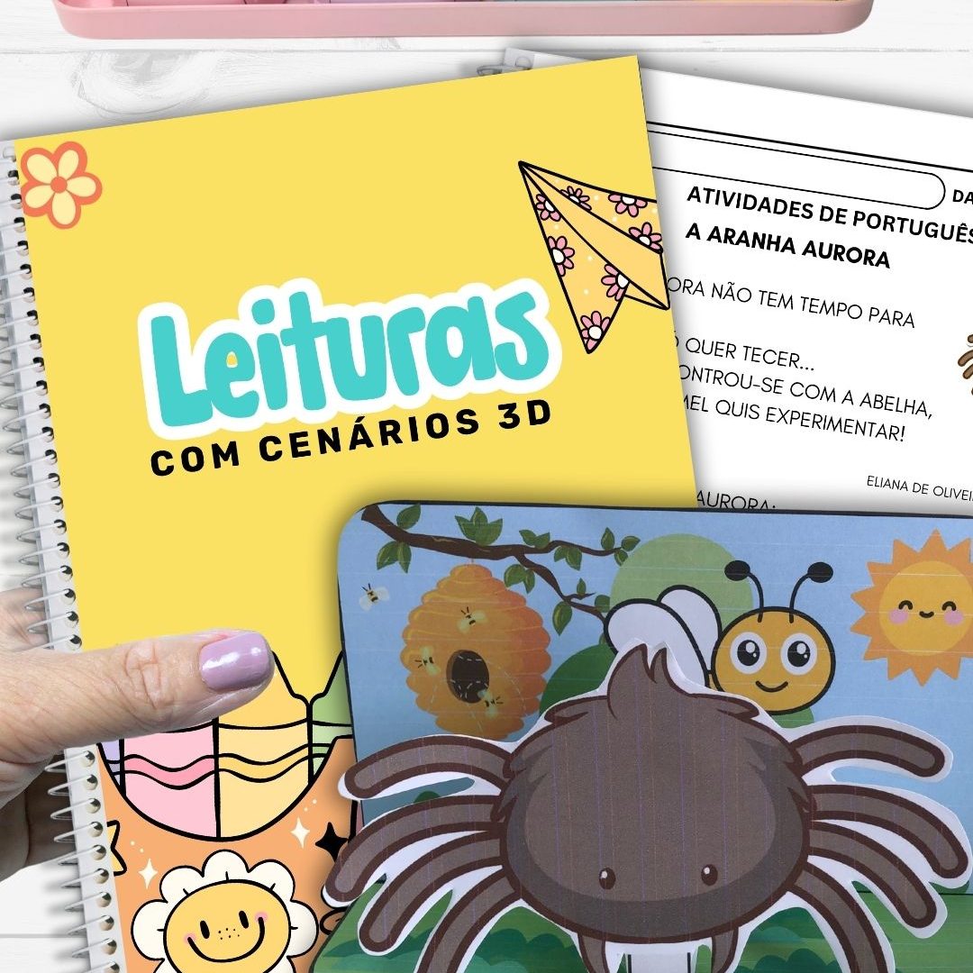Pequenos Textos com Cenário 3D - Dona Aranha