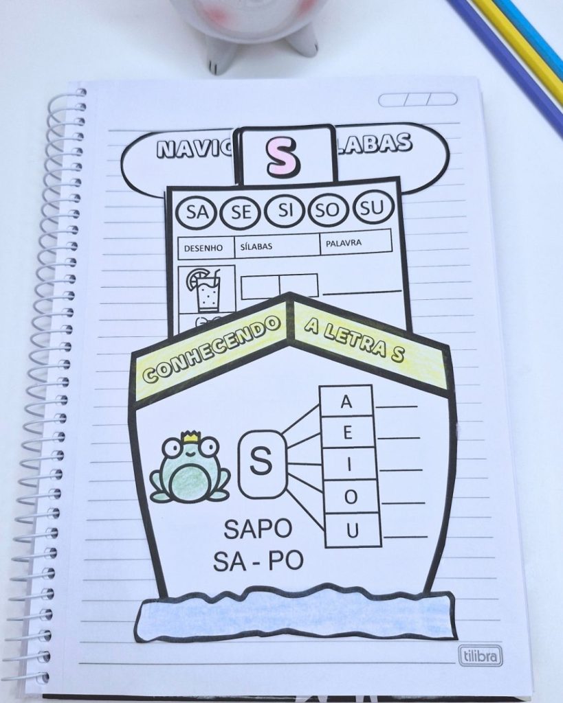 Atividades Sílabas Simples-Navio das Sílabas – Pro Adriana Leal