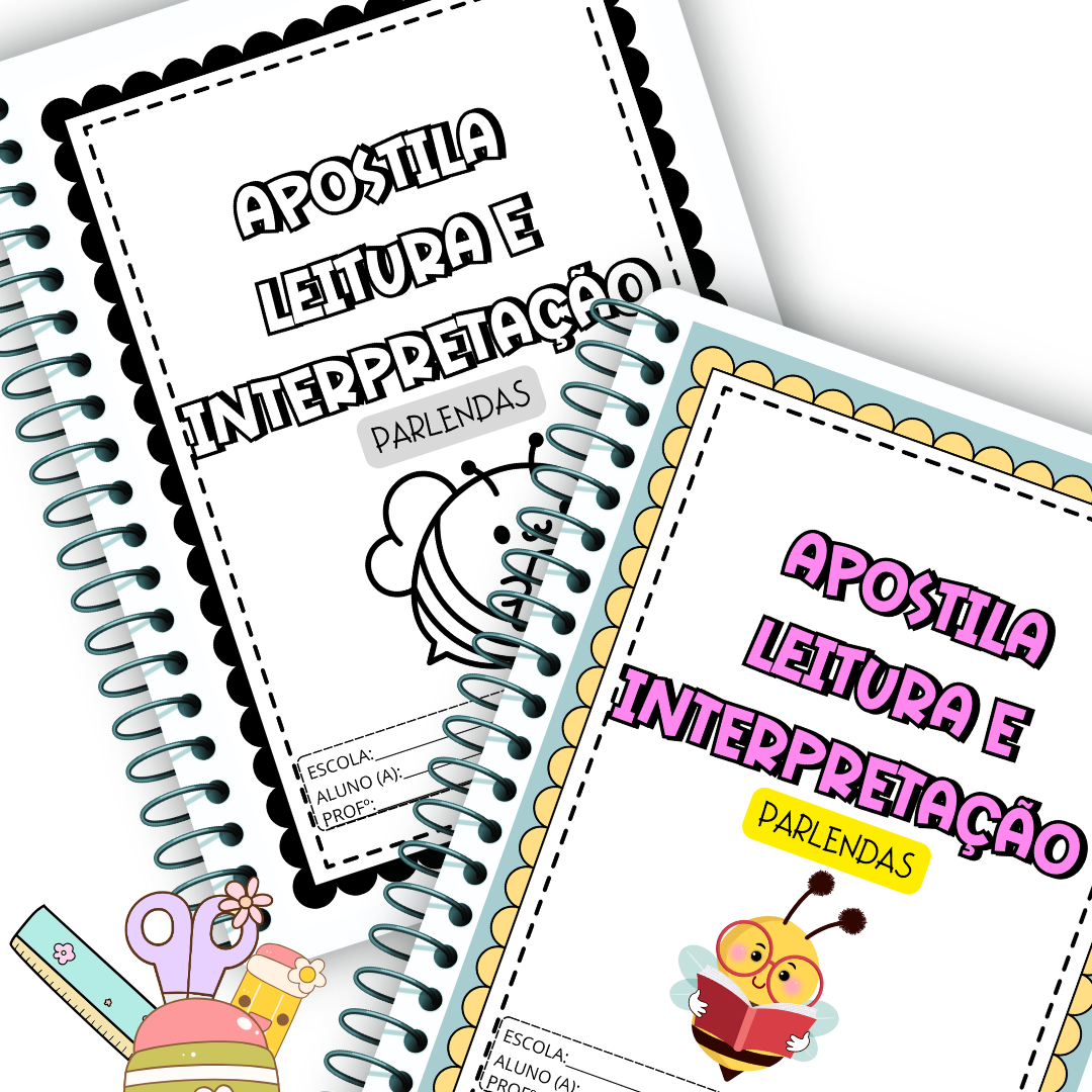 Combo Apostilas de Leitura e Interpretação- Parlendas Colorida e Preto e Branco