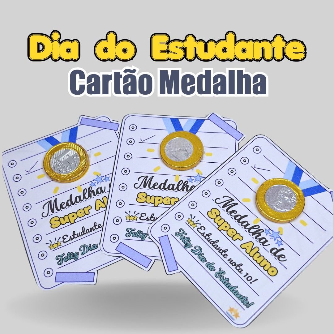 Cartão Medalha - Dia do Estudante