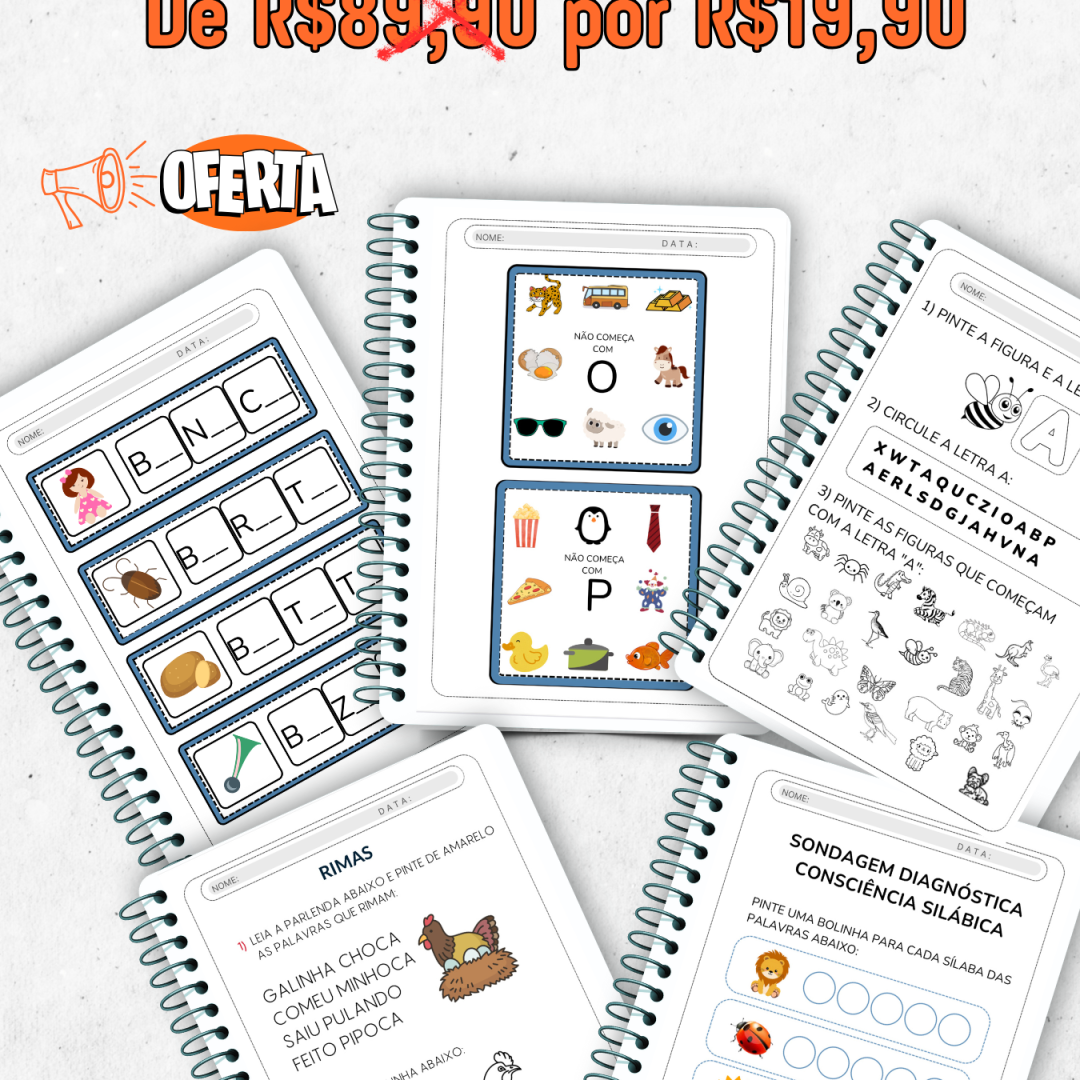 Combo Alfabetização do Zero - Nível Pré-Silábico
