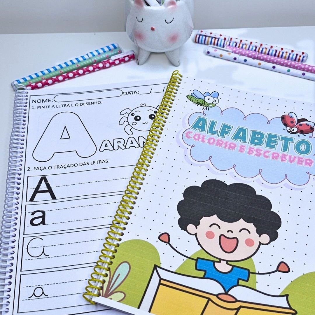 Alfabeto Colorir e Copiar 4 Tipos de Letras